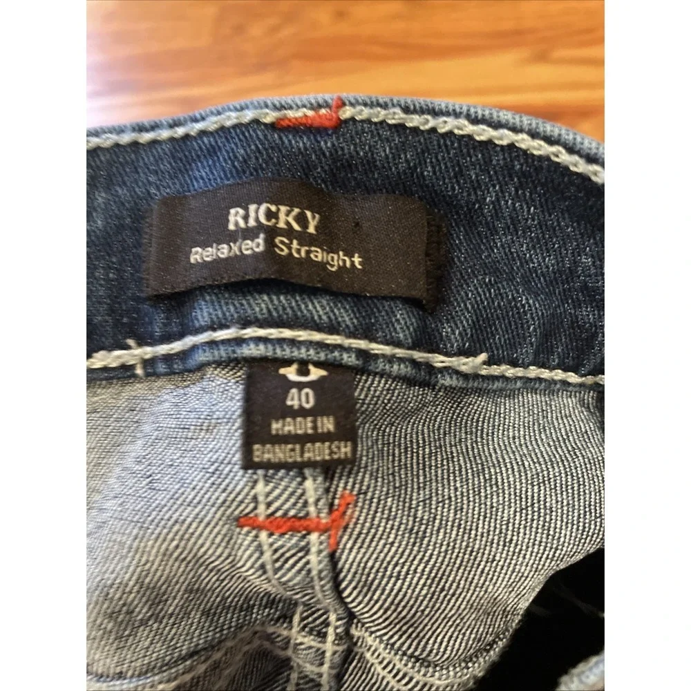 True Religion Men's Ricky Relaxed Straight Jean Denim Shorts Blue Size 40